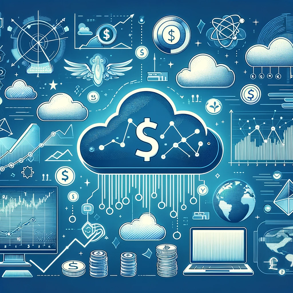 Modern workspace with multiple screens displaying cloud accounting software, charts, and financial data, symbolizing advanced financial technology